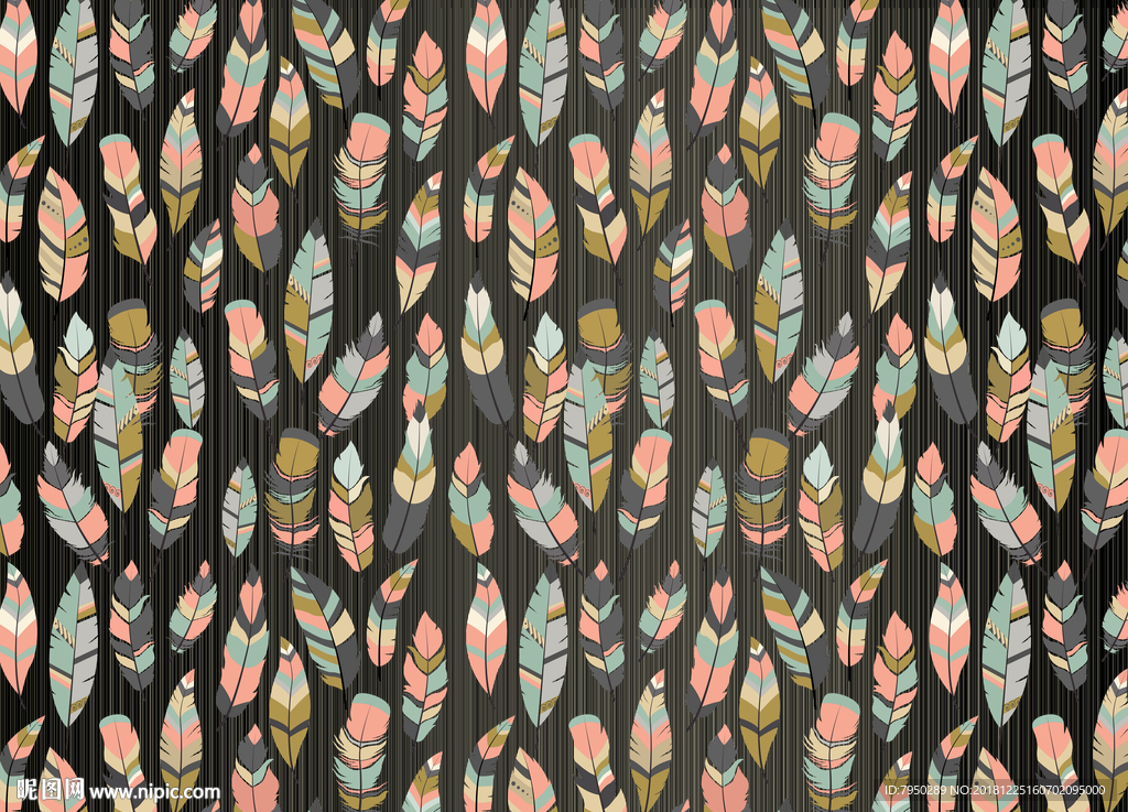 北欧羽毛时尚背景墙