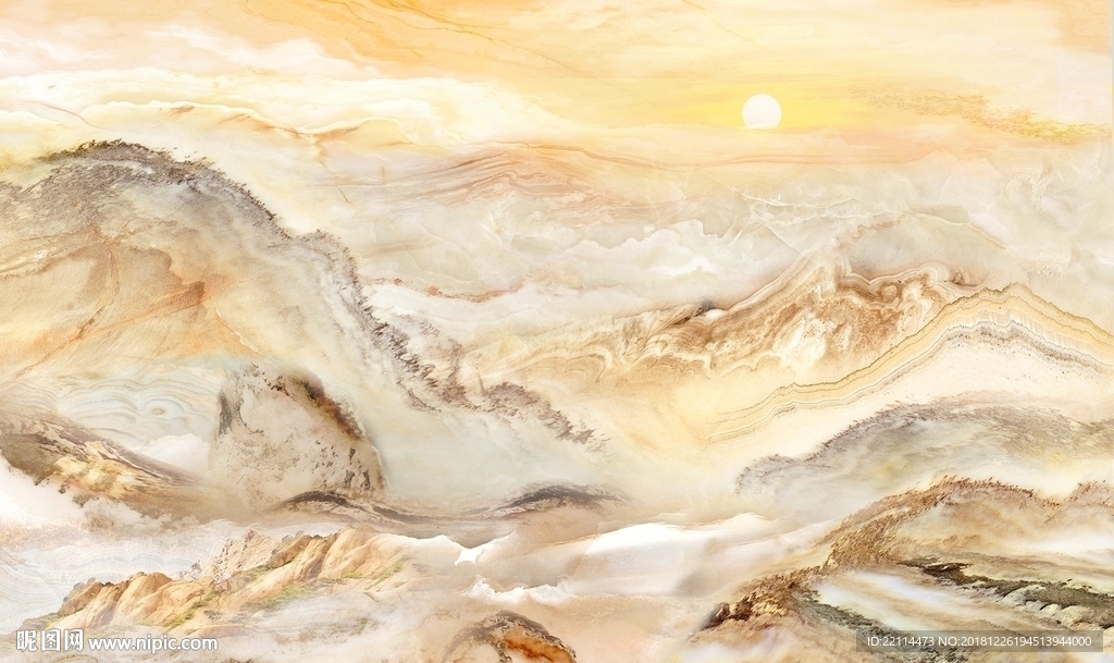 锦绣山河大理石纹山水电视背景墙