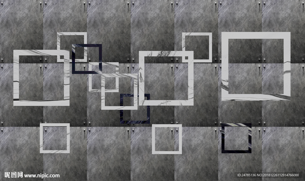 现代立体背景墙