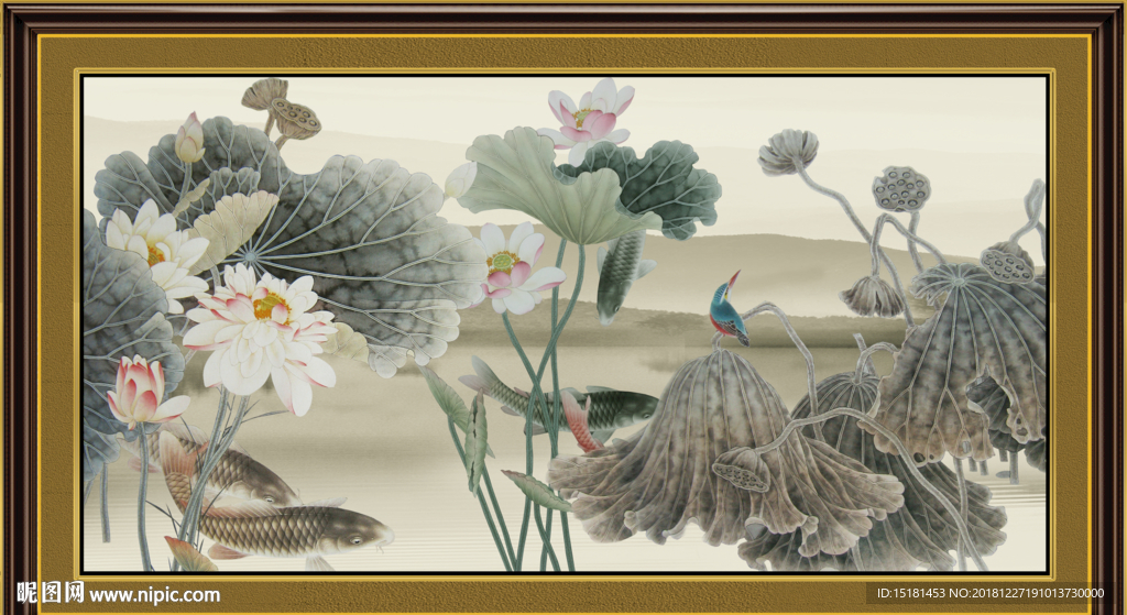 国画荷花