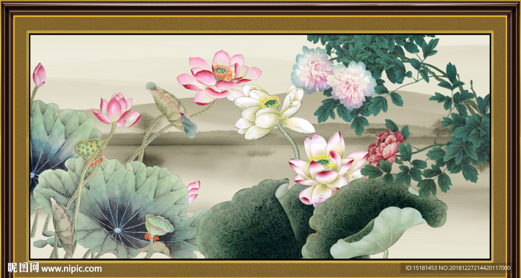 国画荷花