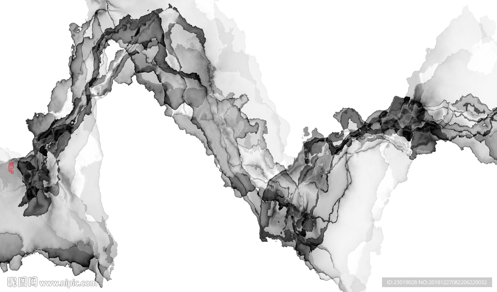 新中式水墨山水画