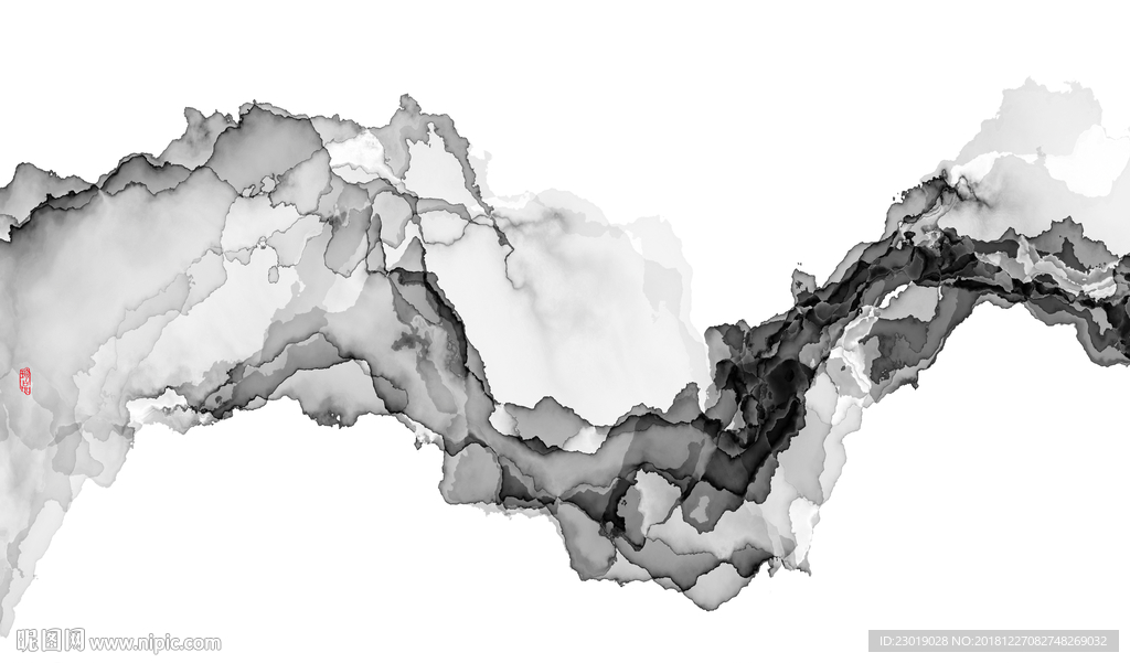 新中式水墨山水画