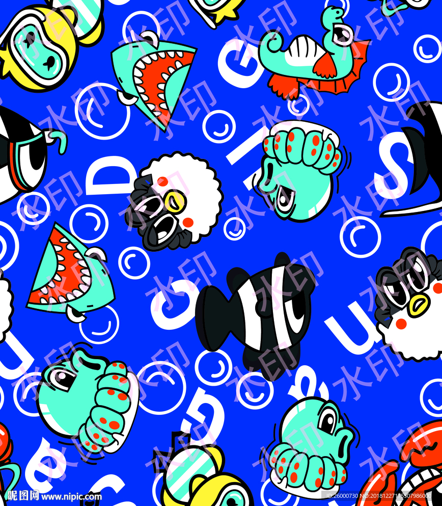 卡通满版  泳裤