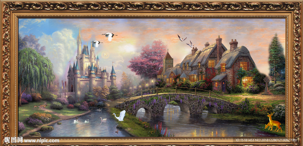 办公室国画 油画风景