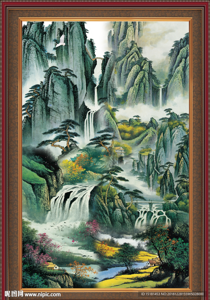 竖幅山水画
