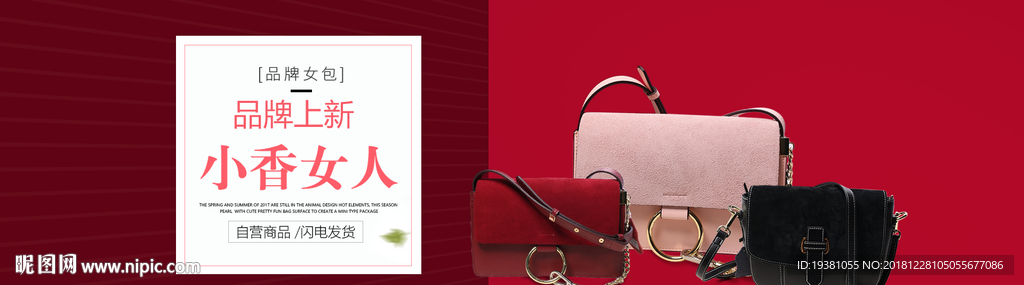 时尚女士包袋电商海报