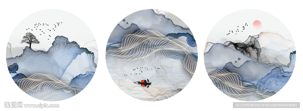 新中式山水装饰画