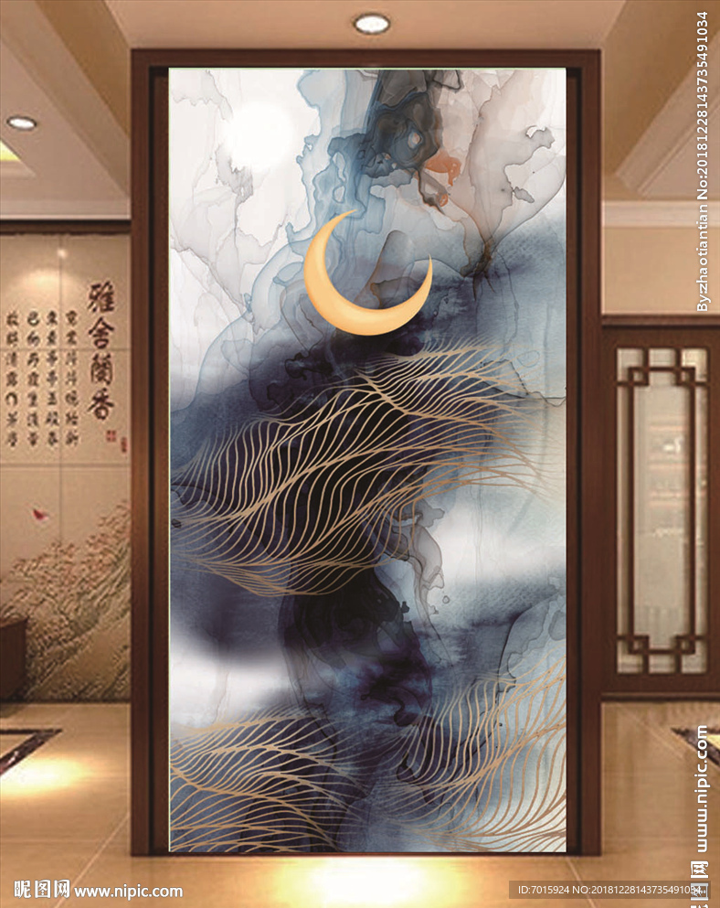 水墨山水 山水过道背景墙