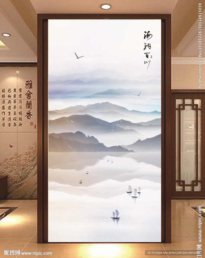 玄关背景墙 过道背景墙中式背景