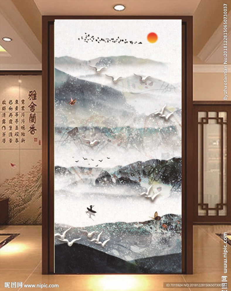 中式背景 时尚背景 山水背景