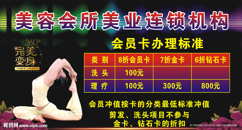 美容会所办卡标准 完美变身