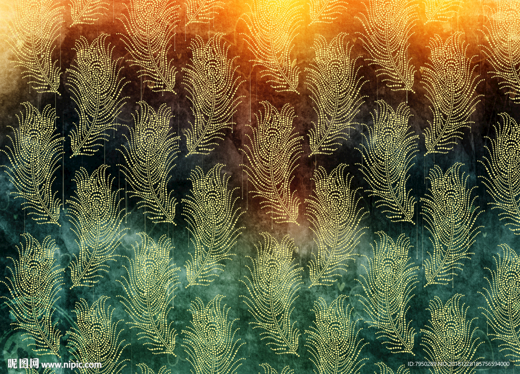 现代时尚羽毛背景墙