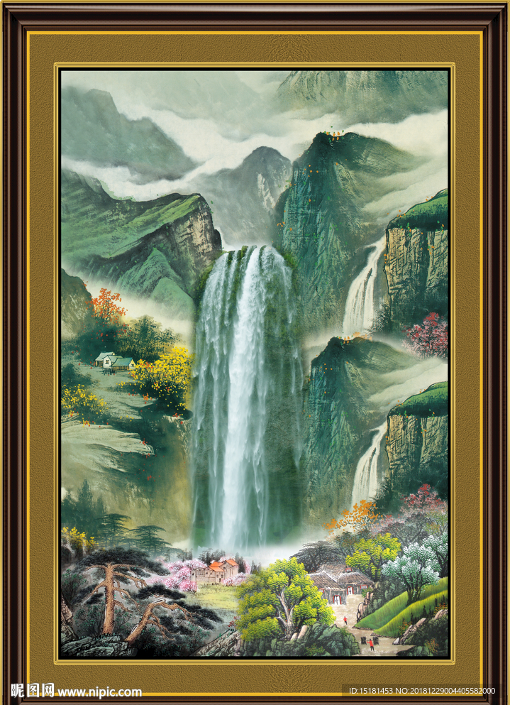 竖幅山水画