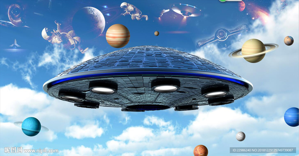 星球与宇宙外太空吊顶背景墙壁画