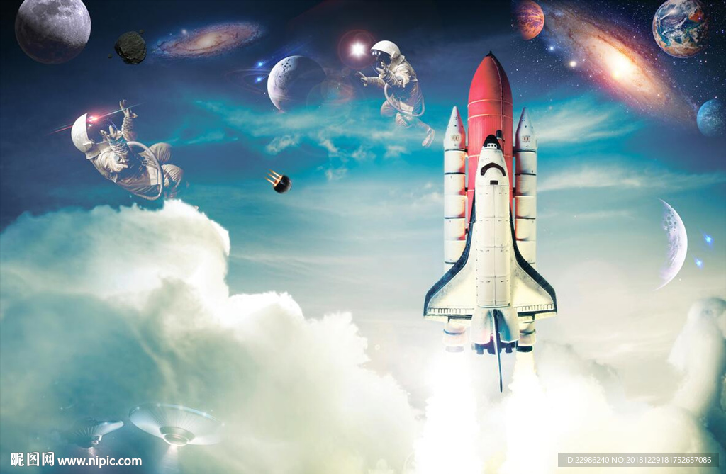 星球与宇宙外太空吊顶背景墙壁画