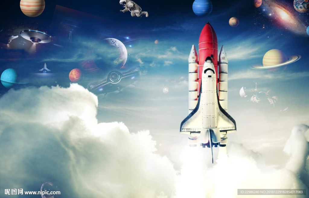 星球与宇宙外太空吊顶背景墙壁画