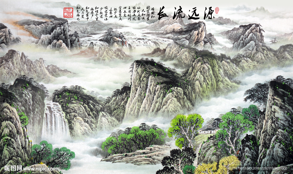 山水画背景墙
