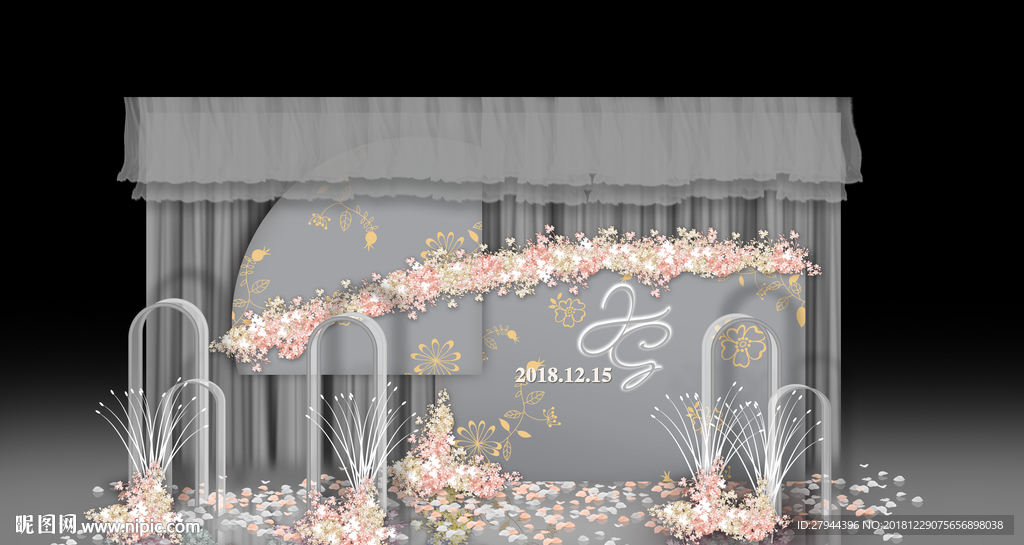 灰色婚礼迎宾区