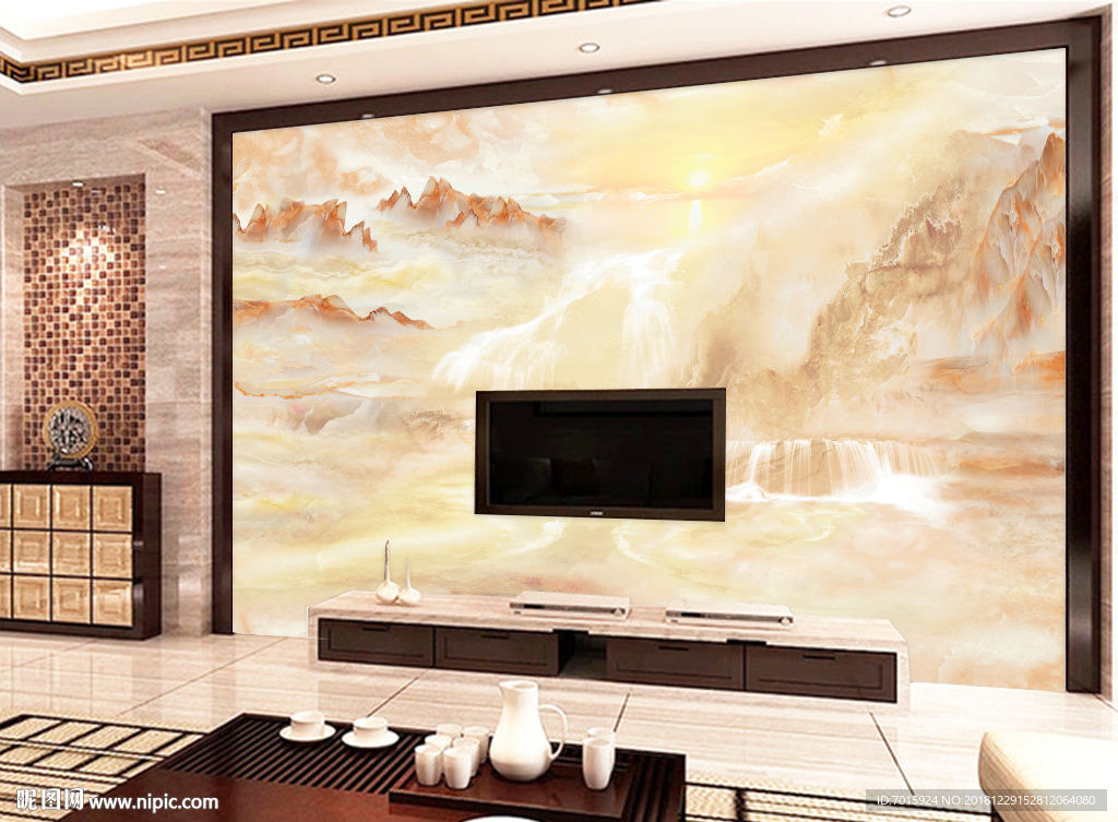 山水大理石纹 锦绣山河 山水