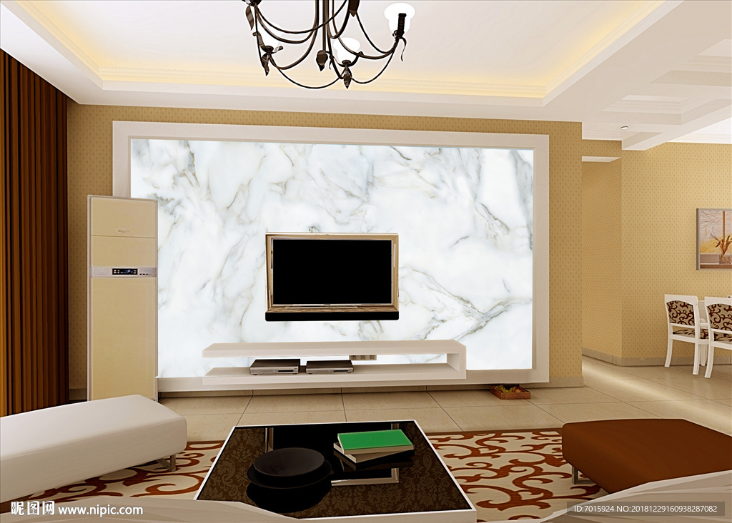 大理石背景墙 大理石装修 客厅