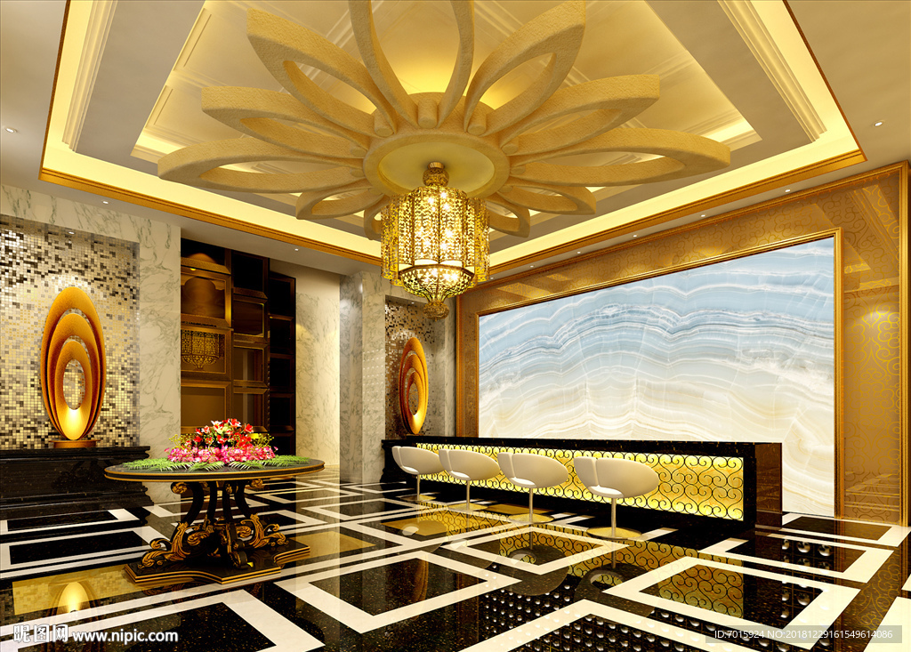 大理石背景墙 大理石装修 客厅