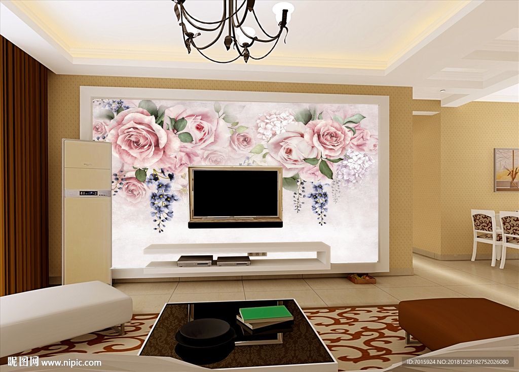 电视背景墙 中国风背景墙 古典