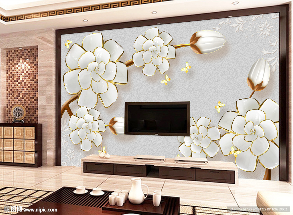 现代简约 玄关背景墙 立体玄关