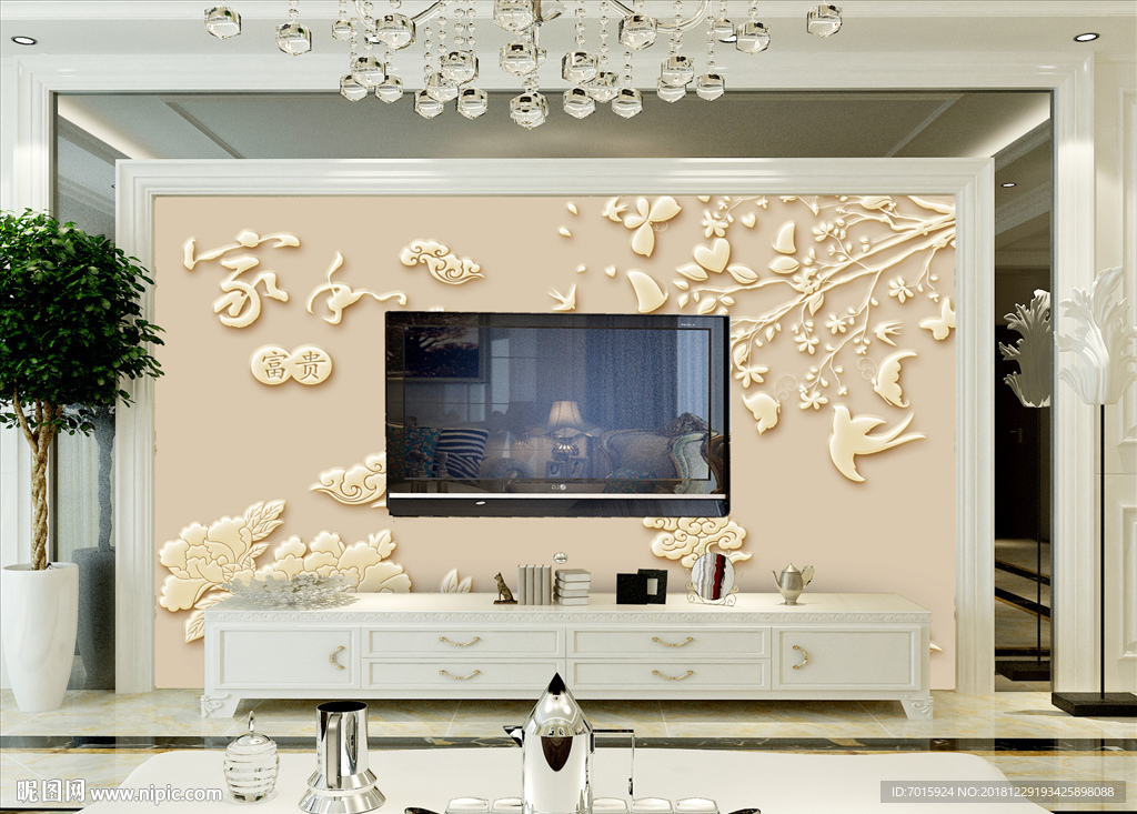 背景墙 背景画花纹 装饰墙