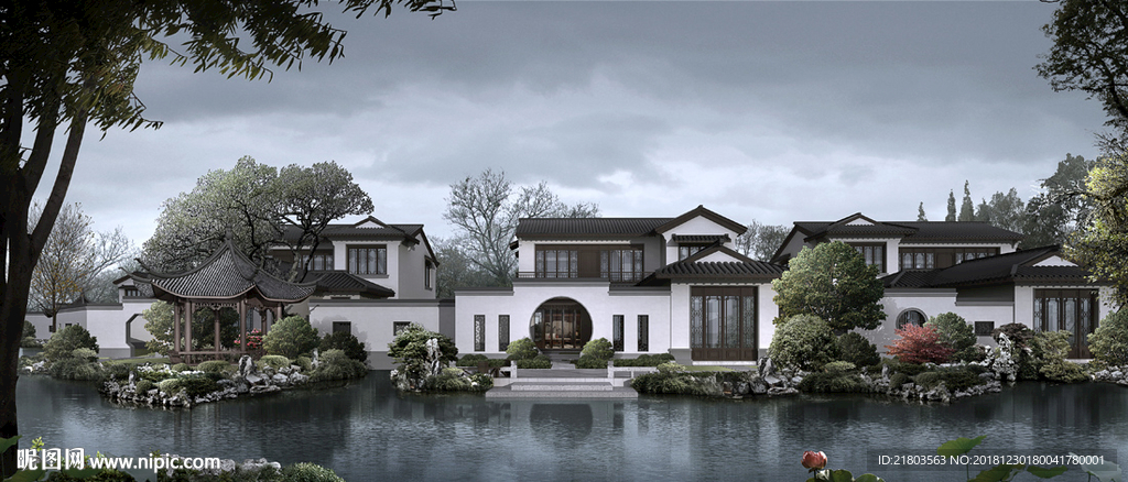 中式水岸建筑
