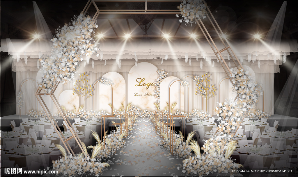 香槟色婚礼仪式区