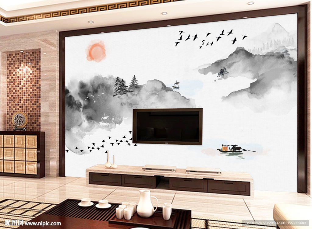 电视背景 水墨禅意 水墨背景