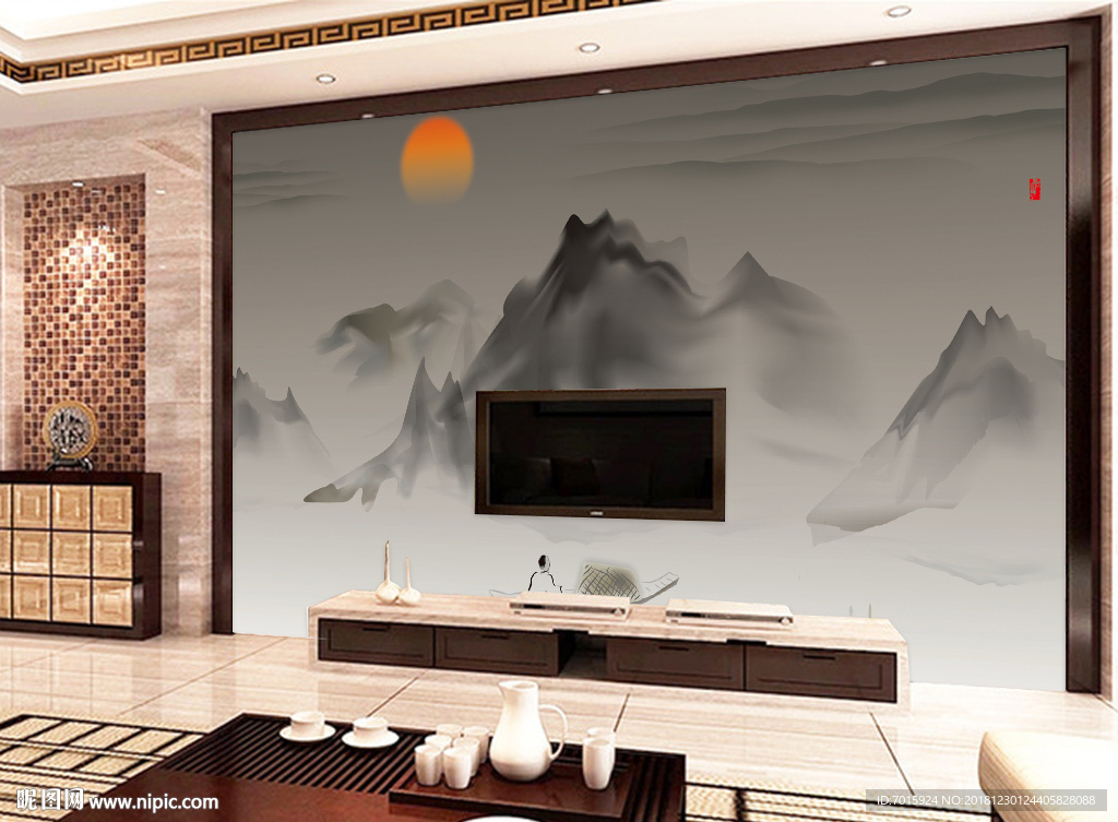 客厅电视墙 客厅墙 客厅壁画