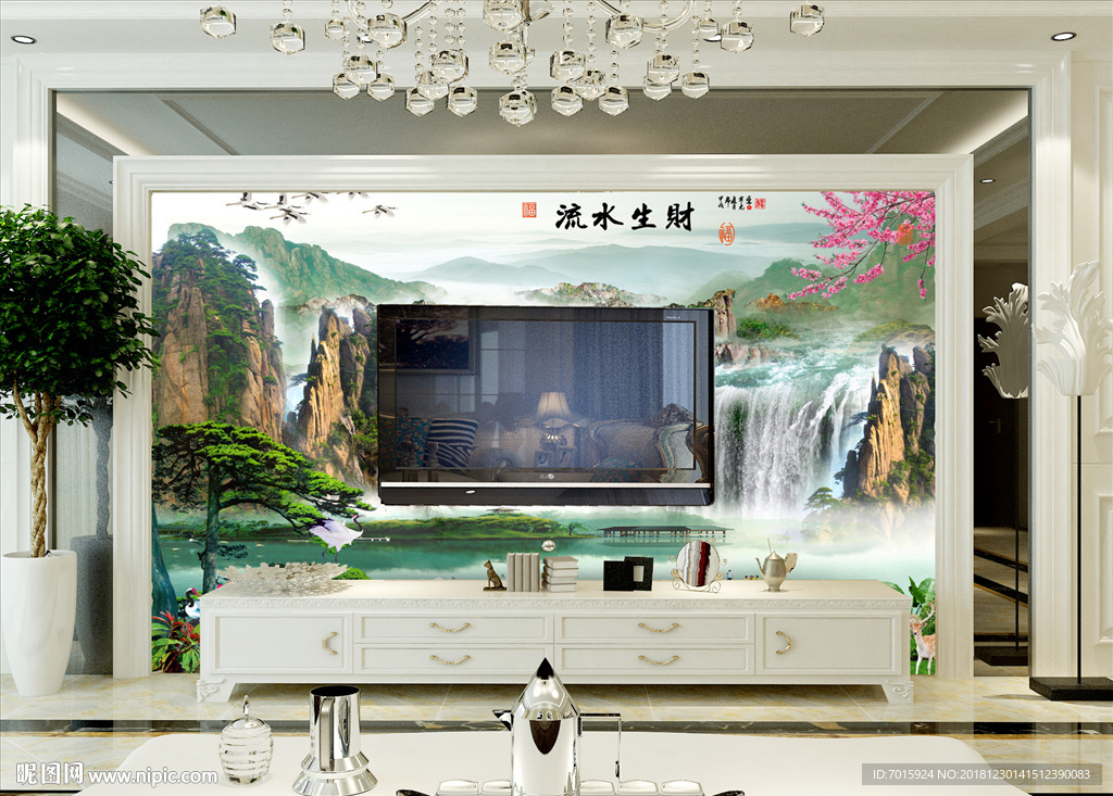 客厅电视墙 客厅墙 客厅壁画