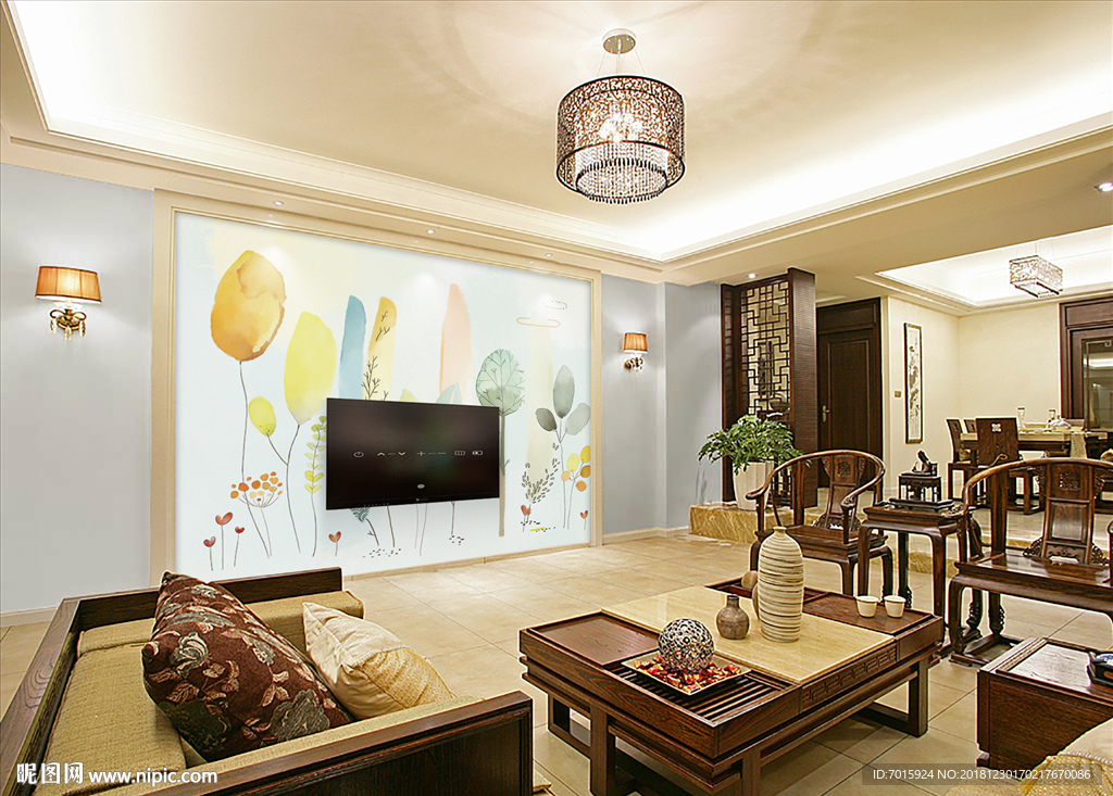 手绘背景墙 手绘卡通 卡通背景