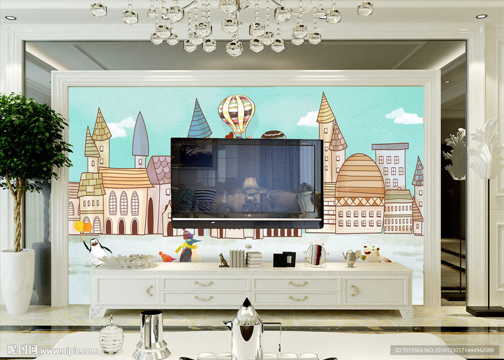 可爱 儿童房 墙 壁 图画