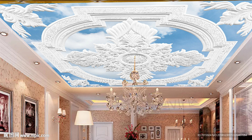 集成吊顶 抛晶砖拼图 天花吊顶