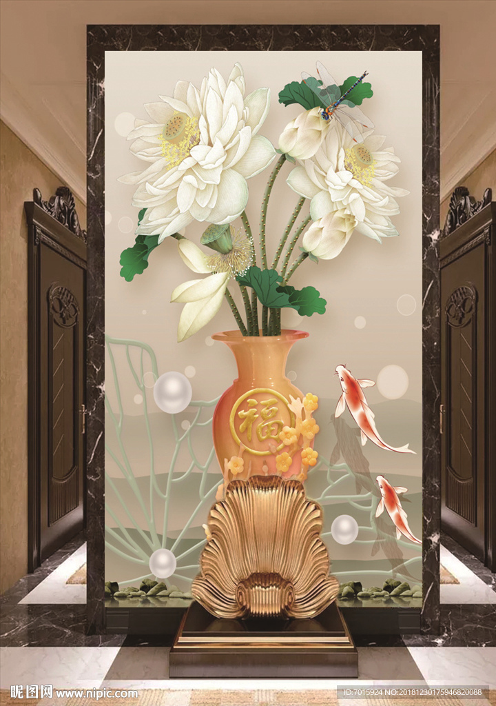 玉兰背景 花卉花瓶 花瓶玉兰