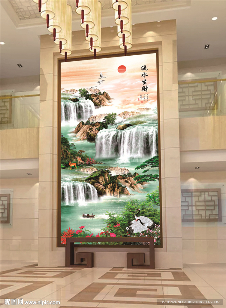 山水画风景画  电视背景墙