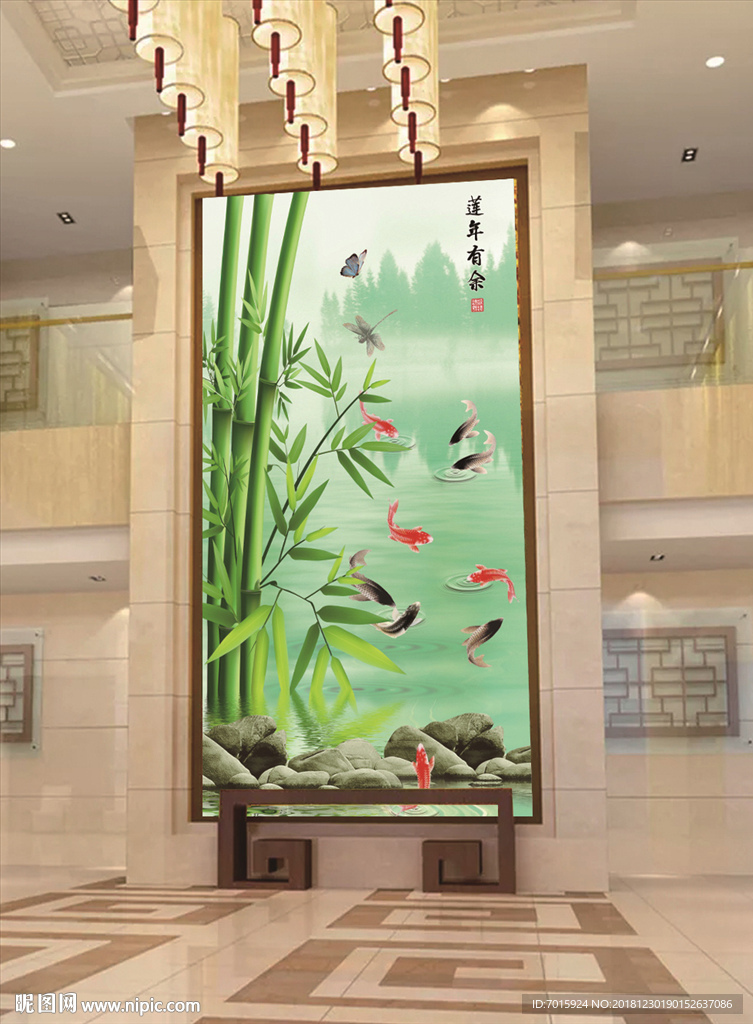 节节高升 竹子 玄关过道背景