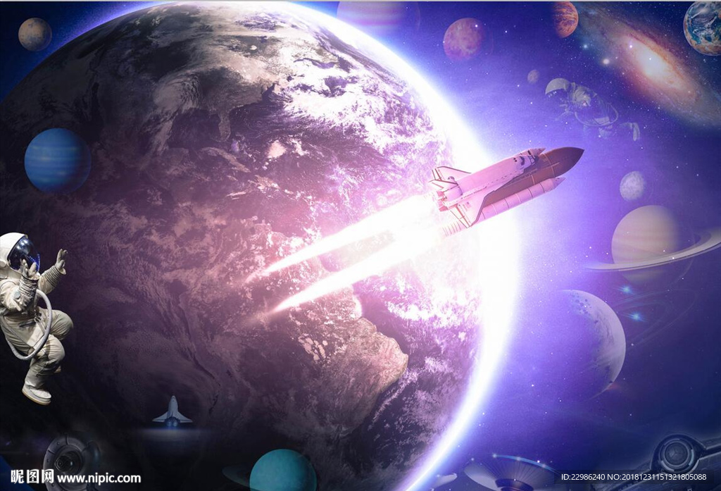 星球与宇宙外太空吊顶背景墙壁画