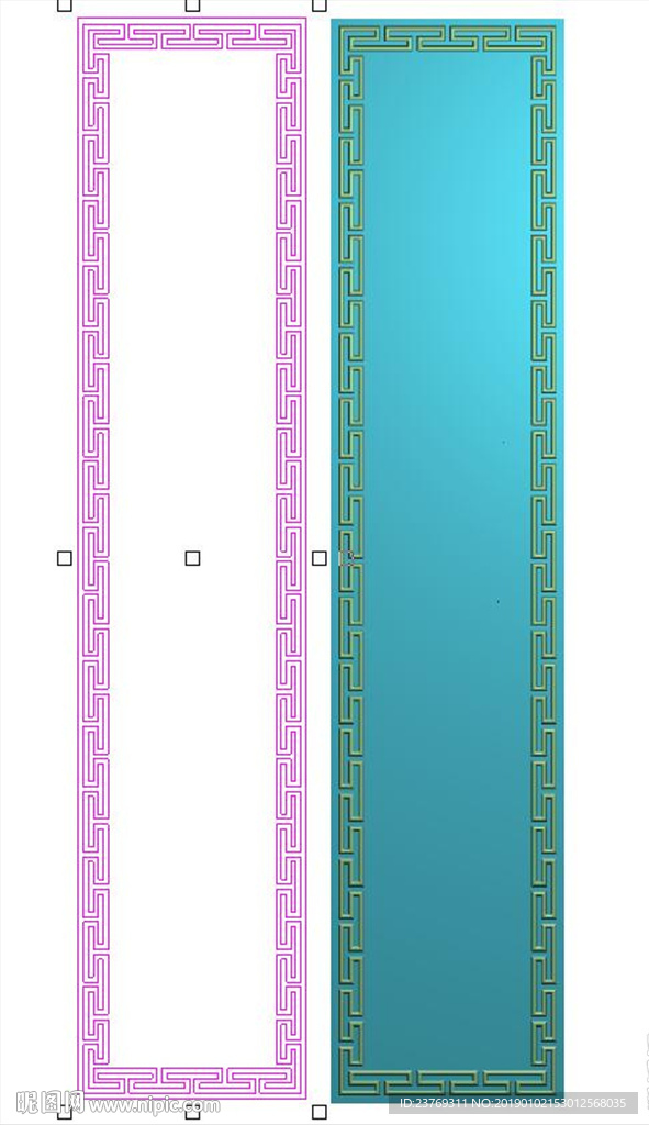 回纹边框精雕图万字回纹竖框花边