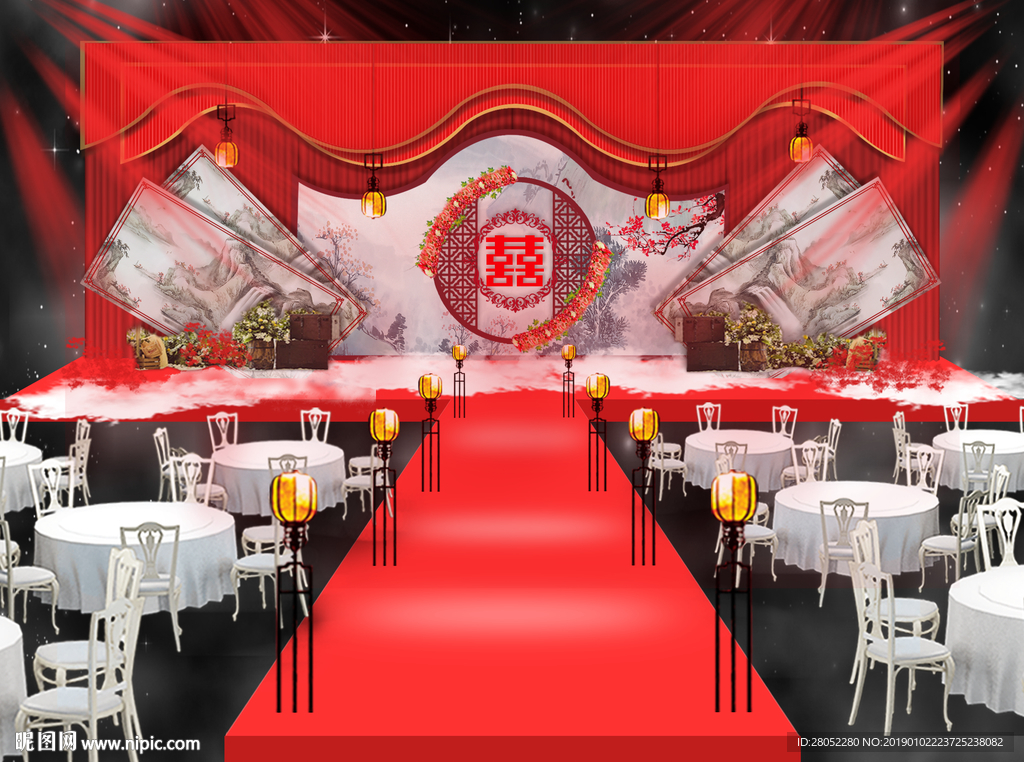 新中式婚礼背景