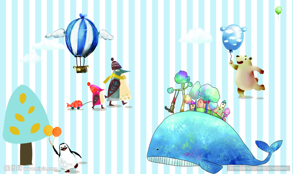 卡通儿童背景墙