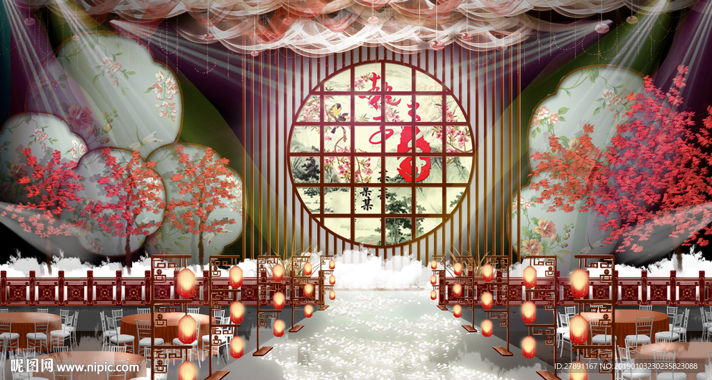 中式婚礼背景