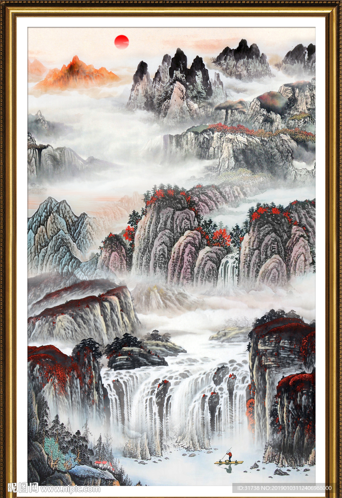 竖幅山水画