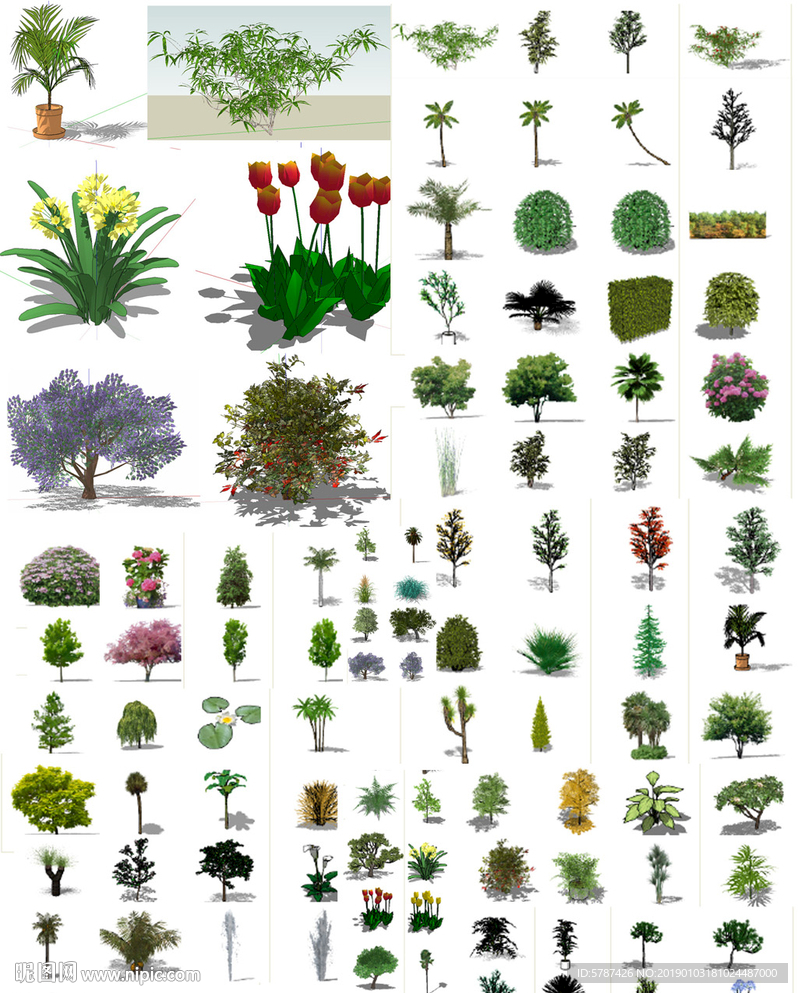 植物绿化模型
