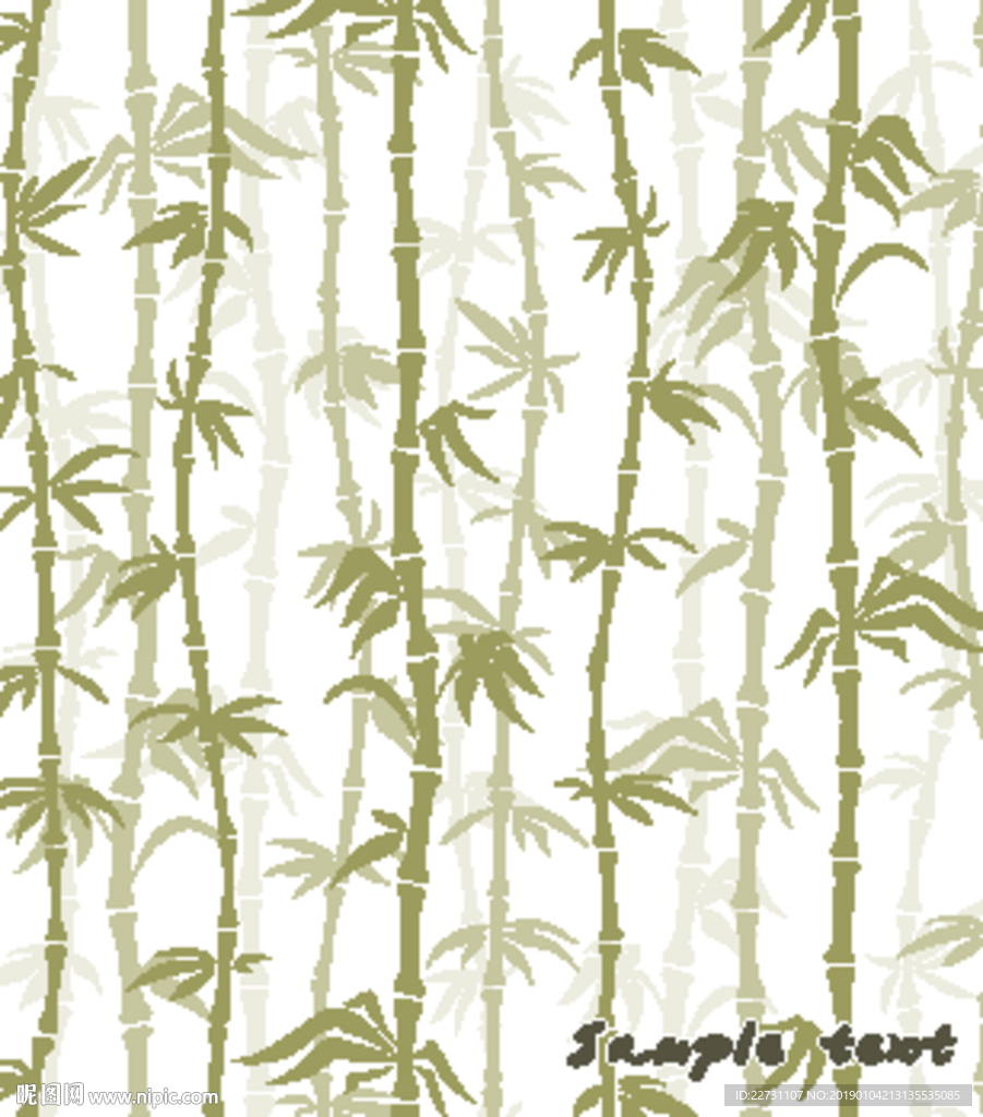 中式竹子床头电视沙发矢量背景墙