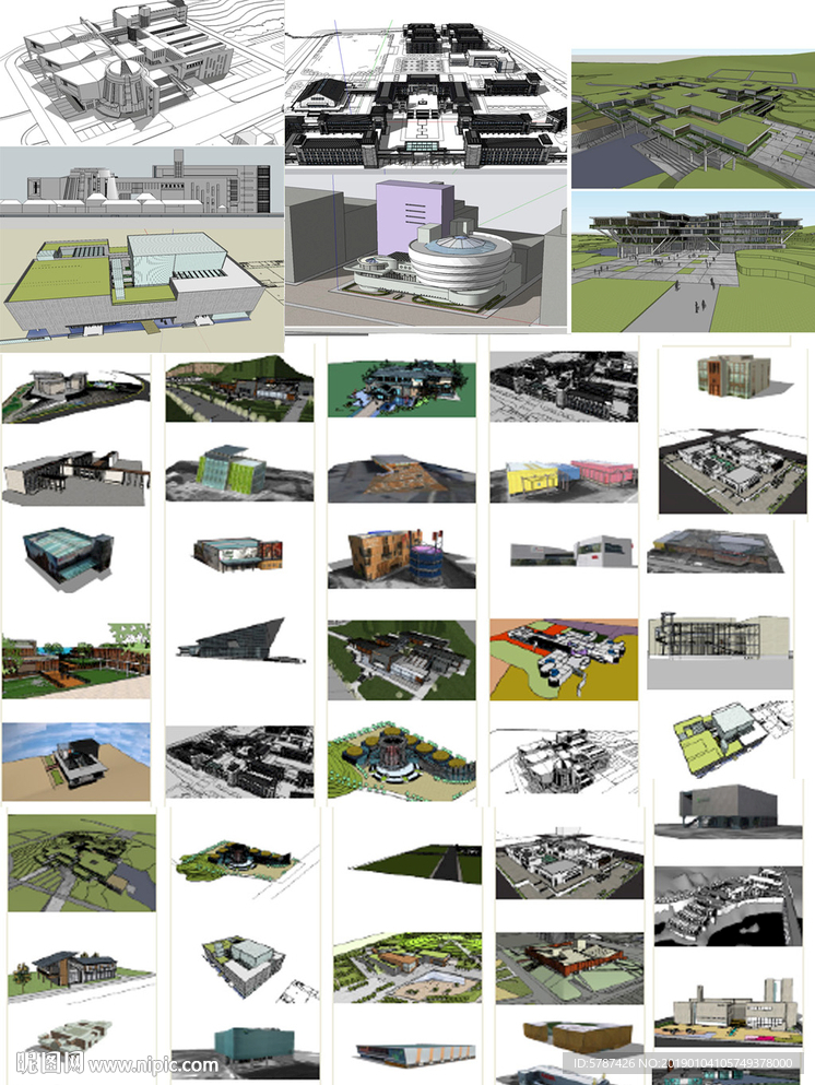 文化馆建筑模型