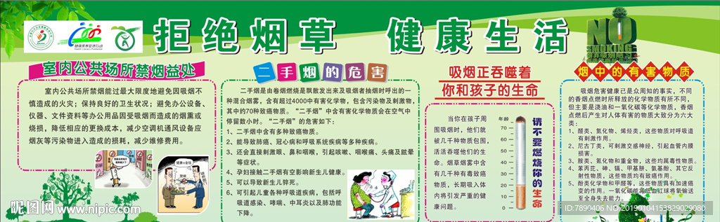 拒绝烟草 公益海报 校园展板